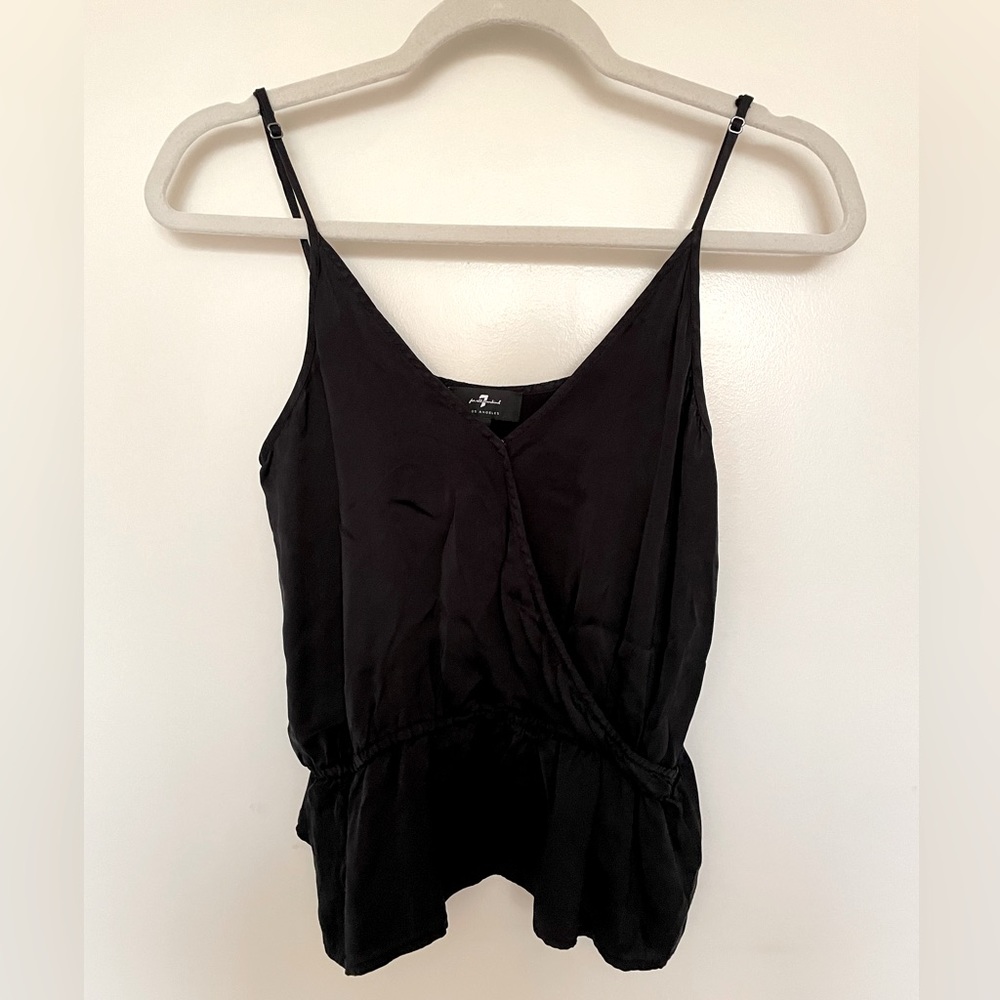 ✨SALE 5/$25✨ 7 For All Mankind Cupro Black Tank Top